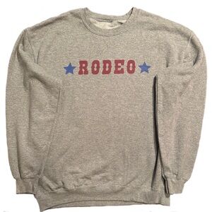 Retro Cowgirl rodeo gray crew neck